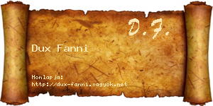 Dux Fanni névjegykártya